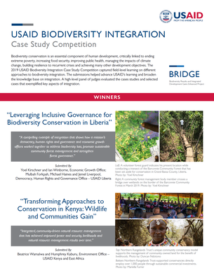 Biodiversity Integration Case Study Competition Winners