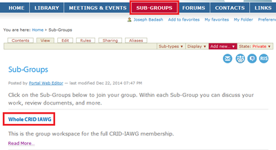 Navigate to the Desired Group