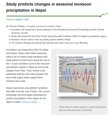 Study Predicts Changes in Seasonal Monsoon Precipitation in Nepal
