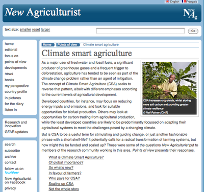 New Agriculturist: Points of View - Climate Smart Agriculture