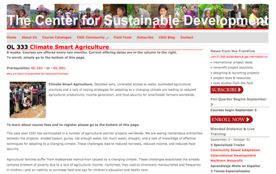 The Center for Sustainable Development: OL 333 - Climate Smart Agriculture