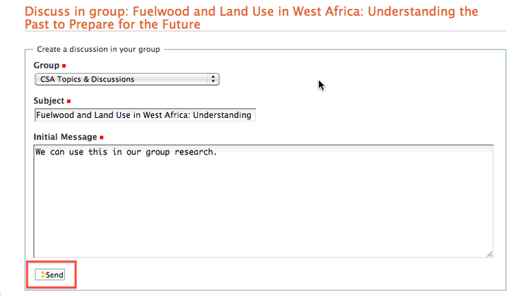Initiate Discussion Window