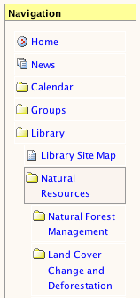 navigation menu open
