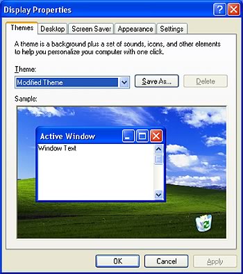 Windows settings